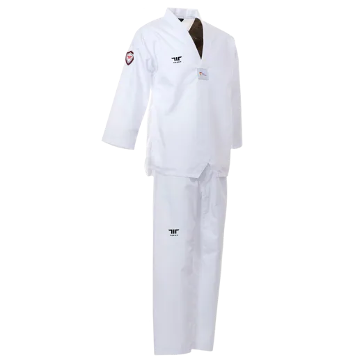 Tusah EazyFit Fighter Suit Plain Back White V Neck